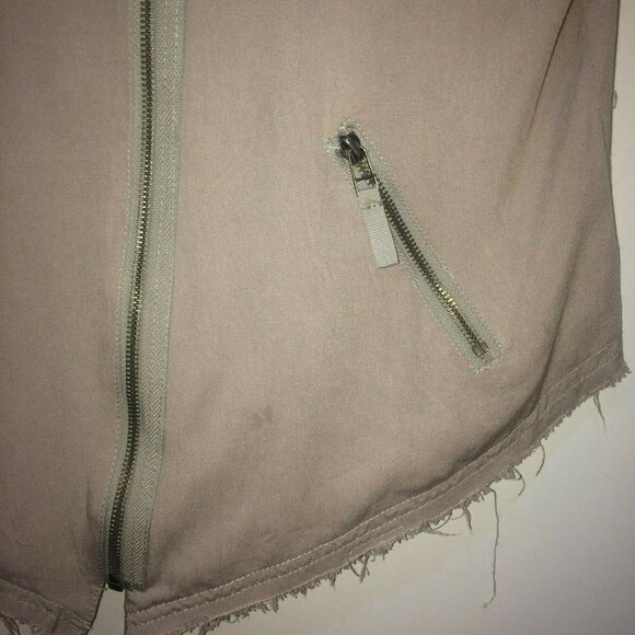 Buttons Women's Large Hooded Jacket Long Sleeves Hoodie Zip Front Brown Tops L - Picture 12 of 13